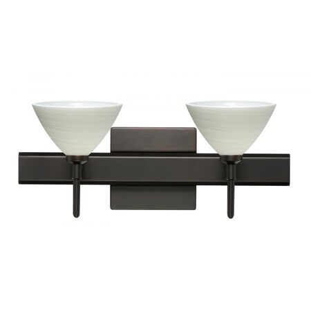 Besa Lighting Besa Wall With SQ Canopy Domi Bronze Chalk 2x5W LED 2SW-1743KR-LED-BR-SQ